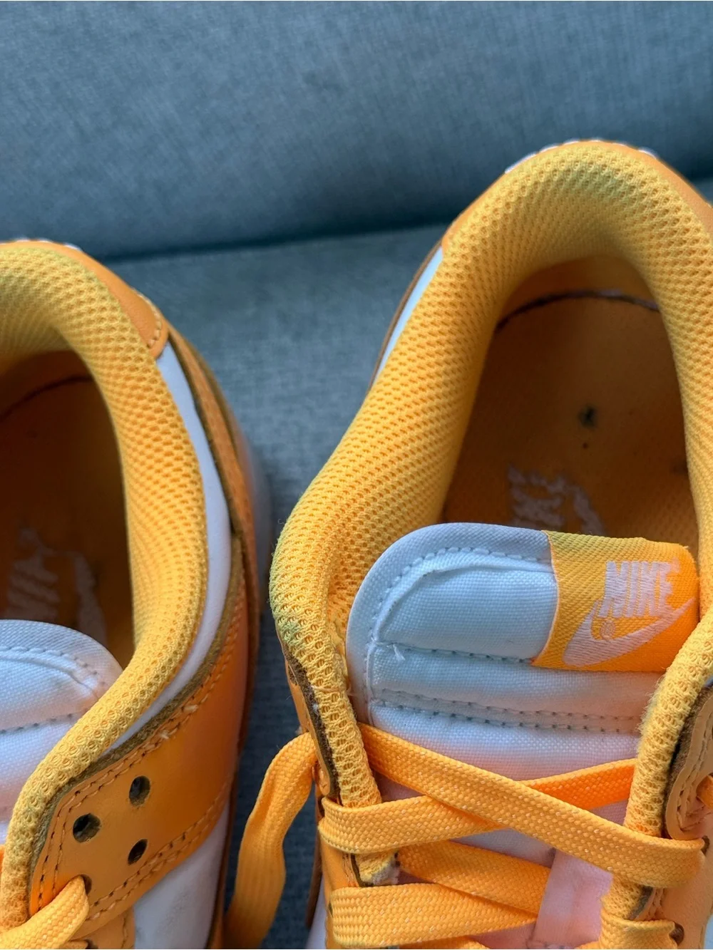 Nike Orange and White Low-Top Athletic Sneakers